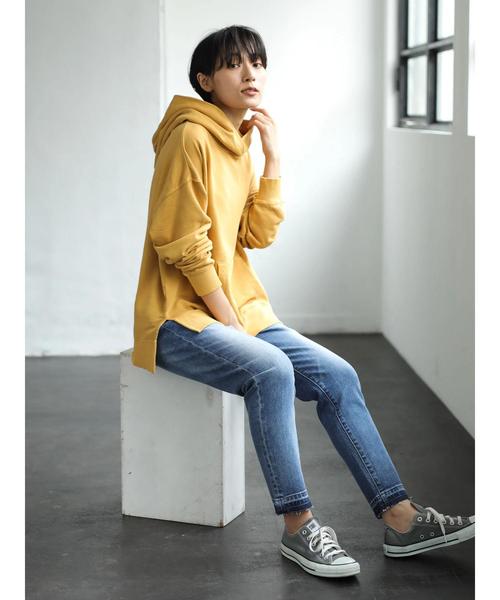 AMERICAN HOLIC（アメリカンホリック）の「ピグメントフード付裏毛プルオーバー　＊（パーカー・レディース・チャコールグレー/ベージュ/カーキ/ピンク/マスタード・M/L）」の14枚目の写真