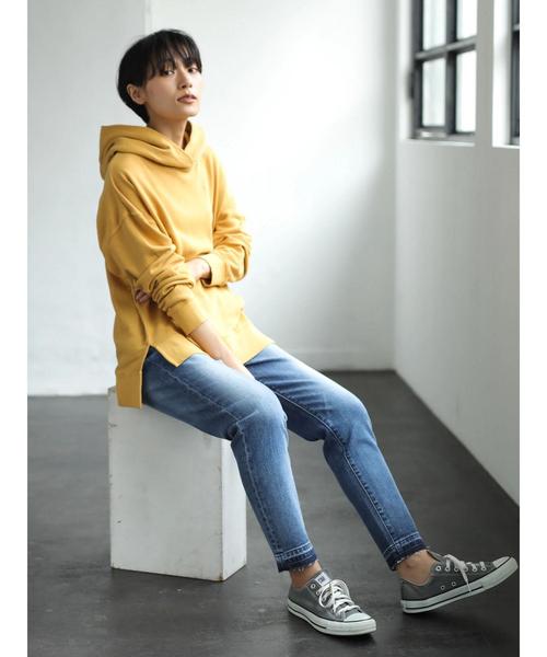 AMERICAN HOLIC（アメリカンホリック）の「ピグメントフード付裏毛プルオーバー　＊（パーカー・レディース・チャコールグレー/ベージュ/カーキ/ピンク/マスタード・M/L）」の15枚目の写真