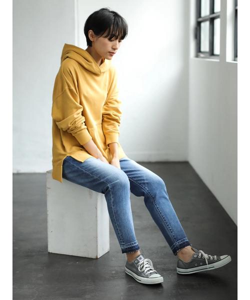 AMERICAN HOLIC（アメリカンホリック）の「ピグメントフード付裏毛プルオーバー　＊（パーカー・レディース・チャコールグレー/ベージュ/カーキ/ピンク/マスタード・M/L）」の16枚目の写真