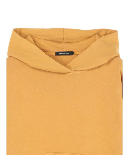 AMERICAN HOLIC（アメリカンホリック）の「ピグメントフード付裏毛プルオーバー　＊（パーカー・レディース・チャコールグレー/ベージュ/カーキ/ピンク/マスタード・M/L）」の6枚目の写真