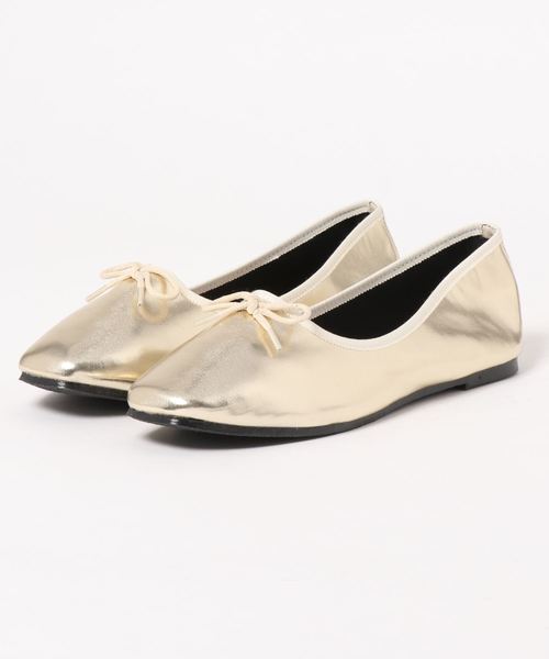 KOBE LETTUCE（コウベレタス）の「スクエアトゥ甲深フラットバレエシューズ（バレエシューズ・レディース・キャメル/アイボリー/ブラック系その他/ゴールド/ブラック/ベージュ・S/M/L/LL）」の12枚目の写真