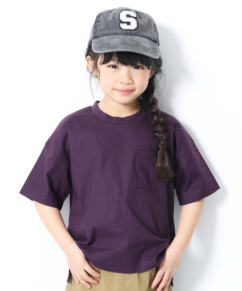 devirock(デビロック)の「リネン風Tシャツ(Tシャツ/カットソー・キッズ・モカ/テラコッタ/ブラック/マスタード/パープル/ダークグリーン・120cm/130cm/150cm/100cm/110cm/140cm/160cm)」の1枚目の写真