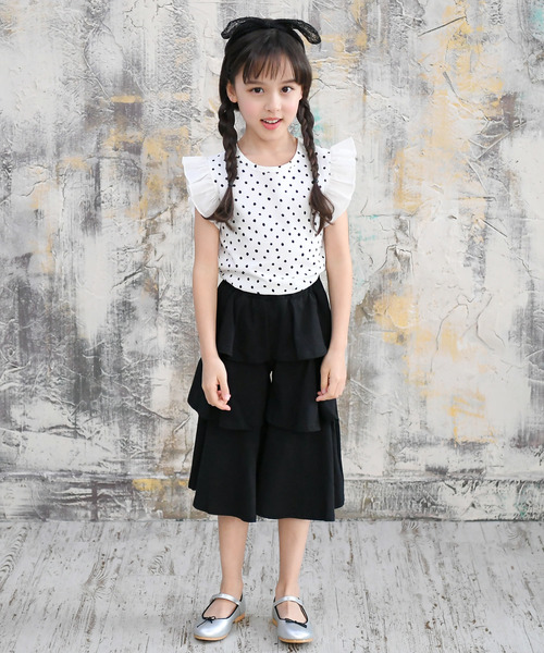 Bee des Bee(ビーデスビー)の「肩フリル手書き風ドットTシャツ(Tシャツ/カットソー・キッズ・ホワイト/ネイビー・110cm/100cm/120cm/130cm/140cm/150cm)」の6枚目の写真