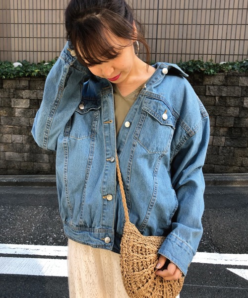 meJane（ミージェーン）の「BIG/Ｇジャン（デニムジャケット・レディース・サックスブルー/ブラック/ネイビー/ブルー・FREE）」の4枚目の写真