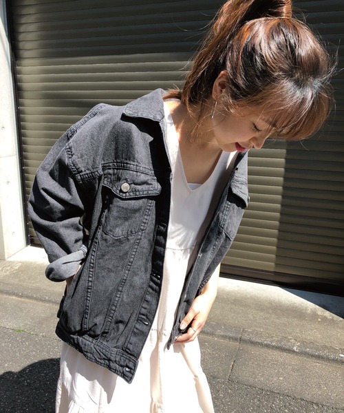 meJane（ミージェーン）の「BIG/Ｇジャン（デニムジャケット・レディース・サックスブルー/ブラック/ネイビー/ブルー・FREE）」の2枚目の写真