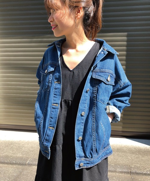 meJane（ミージェーン）の「BIG/Ｇジャン（デニムジャケット・レディース・サックスブルー/ブラック/ネイビー/ブルー・FREE）」の19枚目の写真