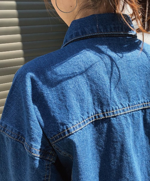 meJane（ミージェーン）の「BIG/Ｇジャン（デニムジャケット・レディース・サックスブルー/ブラック/ネイビー/ブルー・FREE）」の12枚目の写真