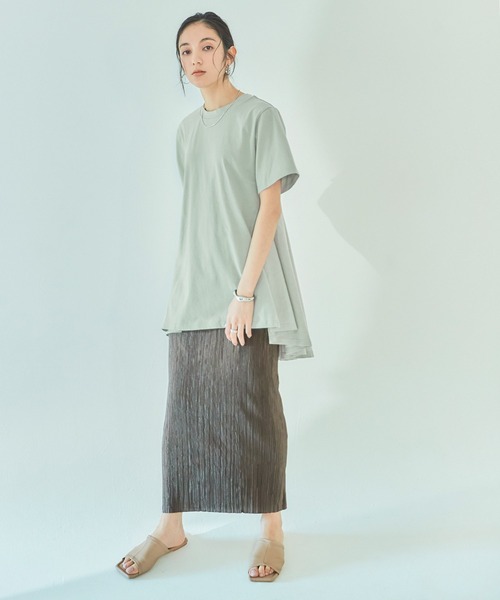 titivate（ティティベイト）の「バックフレアTシャツ（Tシャツ/カットソー・レディース・ブラック/オフホワイト/キャメル/グリーン系その他/パープル/ライトグリーン・FREE）」の22枚目の写真