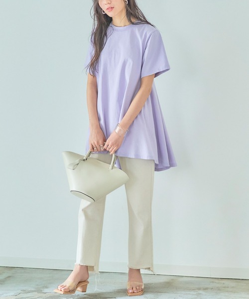 titivate（ティティベイト）の「バックフレアTシャツ（Tシャツ/カットソー・レディース・ブラック/オフホワイト/キャメル/グリーン系その他/パープル/ライトグリーン・FREE）」の15枚目の写真