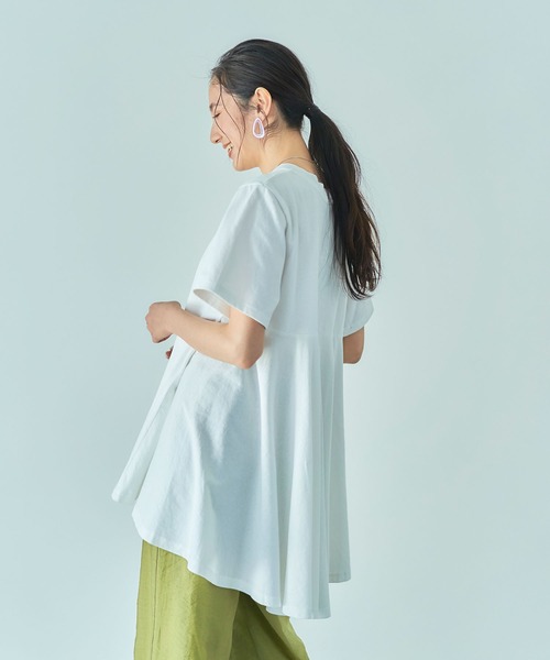 titivate（ティティベイト）の「バックフレアTシャツ（Tシャツ/カットソー・レディース・ブラック/オフホワイト/キャメル/グリーン系その他/パープル/ライトグリーン・FREE）」の10枚目の写真