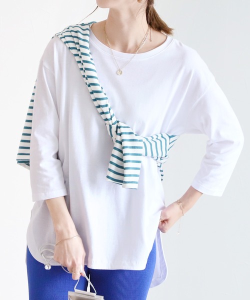ラウンド裾 七分袖カットソー（Tシャツ/カットソー）｜reca（レカ）の