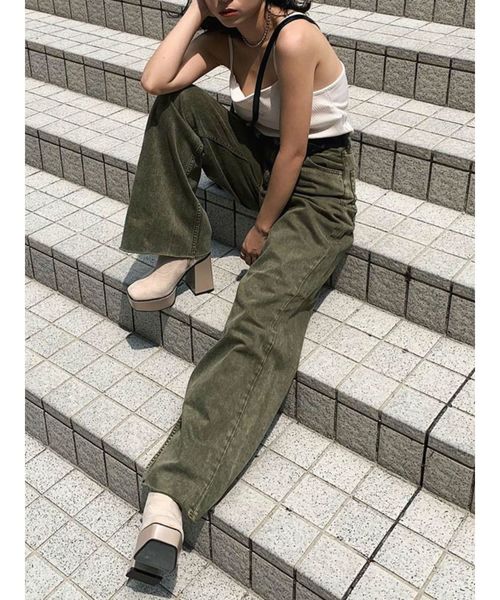 EVRIS（エヴリス）の「SIMPLEワイドデニムパンツ（デニムパンツ・レディース・ホワイト/ブラウン/カーキ・SMALL/MEDIUM）」の15枚目の写真