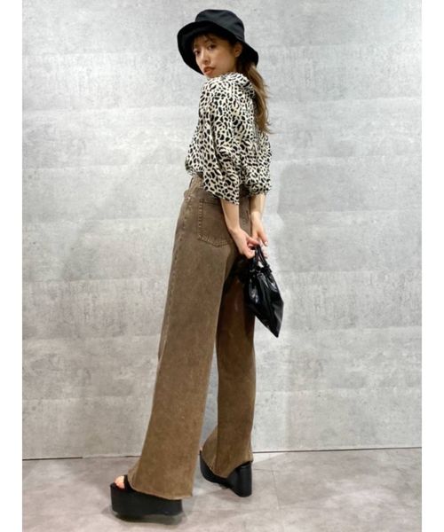 EVRIS（エヴリス）の「SIMPLEワイドデニムパンツ（デニムパンツ・レディース・ホワイト/ブラウン/カーキ・SMALL/MEDIUM）」の7枚目の写真