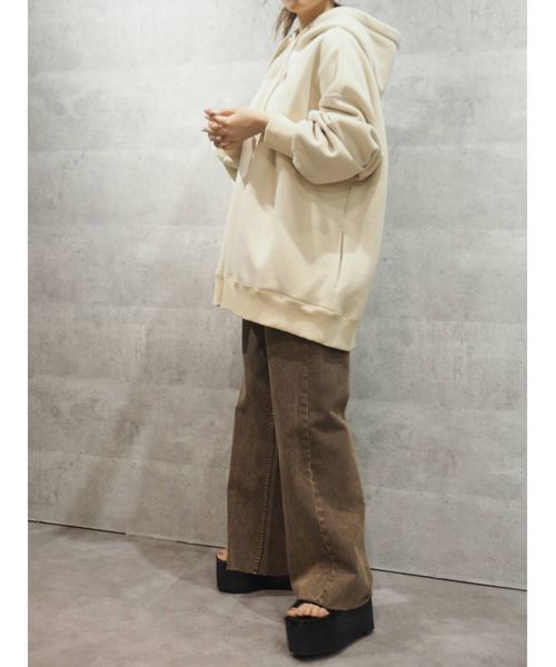 EVRIS（エヴリス）の「SIMPLEワイドデニムパンツ（デニムパンツ・レディース・ホワイト/ブラウン/カーキ・SMALL/MEDIUM）」の14枚目の写真