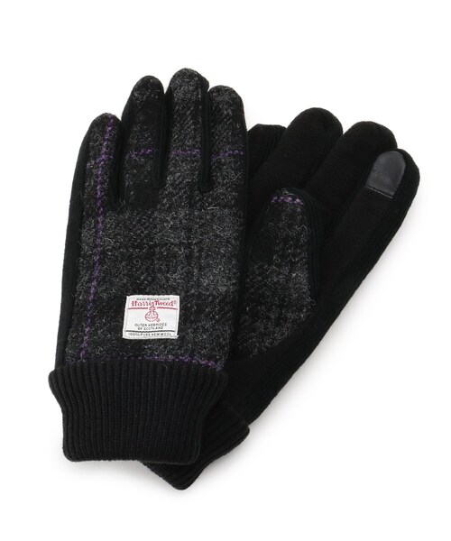 HARRIS TWEED(ハリスツイード)の「Harris Tweed ハリス ツィード 手袋 グローブ(手袋)」|チャコールグレー