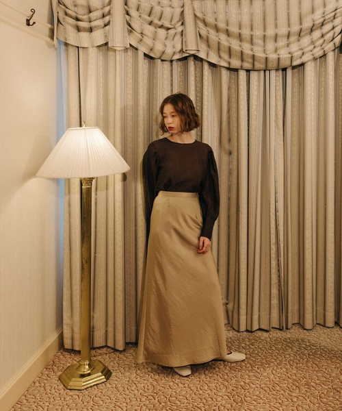 flowriri（フロウリリ）の「flowriri　サテンバイアススカート（スカート・レディース・ブラウン/ベージュ・FREE）」の19枚目の写真