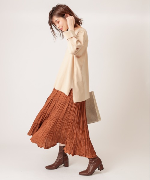 natural couture（ナチュラルクチュール）の「フワ軽スポンジヤーンストレートスリーブニット（ニット/セーター・レディース・ベージュ/カーキ/アイボリー/ラベンダー・FREE）」の5枚目の写真