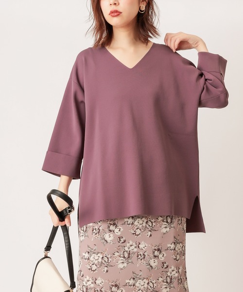 natural couture（ナチュラルクチュール）の「フワ軽スポンジヤーンストレートスリーブニット（ニット/セーター・レディース・ベージュ/カーキ/アイボリー/ラベンダー・FREE）」の18枚目の写真