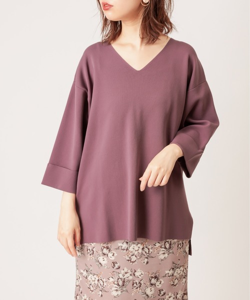 natural couture（ナチュラルクチュール）の「フワ軽スポンジヤーンストレートスリーブニット（ニット/セーター・レディース・ベージュ/カーキ/アイボリー/ラベンダー・FREE）」の22枚目の写真