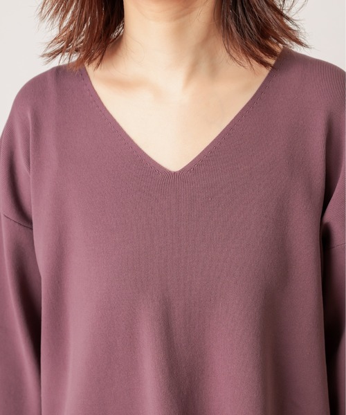 natural couture（ナチュラルクチュール）の「フワ軽スポンジヤーンストレートスリーブニット（ニット/セーター・レディース・ベージュ/カーキ/アイボリー/ラベンダー・FREE）」の12枚目の写真