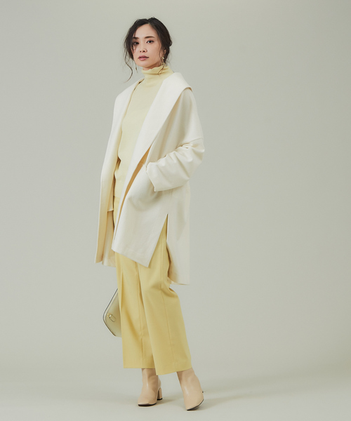 qualite（カリテ）の「ハイゲージウールタートルニット（ニット/セーター・レディース・ネイビー/ブルー/ベージュ/イエロー・フリー）」の8枚目の写真