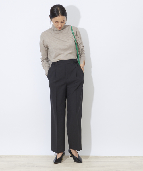 qualite（カリテ）の「ハイゲージウールタートルニット（ニット/セーター・レディース・ネイビー/ブルー/ベージュ/イエロー・フリー）」の9枚目の写真