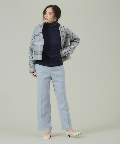 qualite（カリテ）の「ハイゲージウールタートルニット（ニット/セーター・レディース・ネイビー/ブルー/ベージュ/イエロー・フリー）」の20枚目の写真