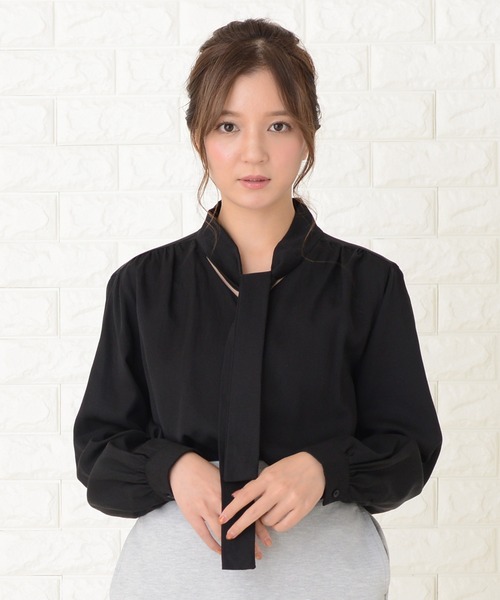 Lace Ladies(レースレディース)の「ボウタイ 長袖 ブラウス(シャツ/ブラウス・レディース・ホワイト/ブラック/グレー・S/M/L/XL/XXL)」の13枚目の写真