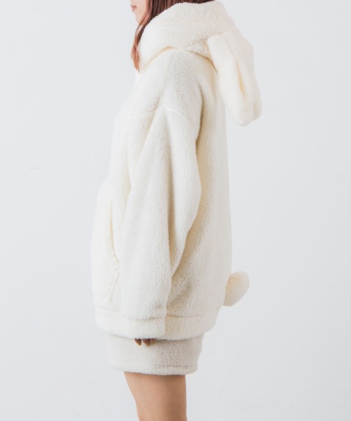 WEGO（ウィゴー）の「WEGO/ウサギパーカー（パーカー・レディース・ブラック/オフホワイト・FREE）」の8枚目の写真