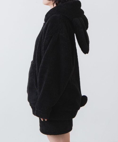 WEGO（ウィゴー）の「WEGO/ウサギパーカー（パーカー・レディース・ブラック/オフホワイト・FREE）」の10枚目の写真