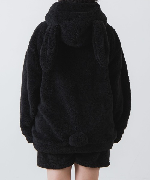 WEGO（ウィゴー）の「WEGO/ウサギパーカー（パーカー・レディース・ブラック/オフホワイト・FREE）」の6枚目の写真