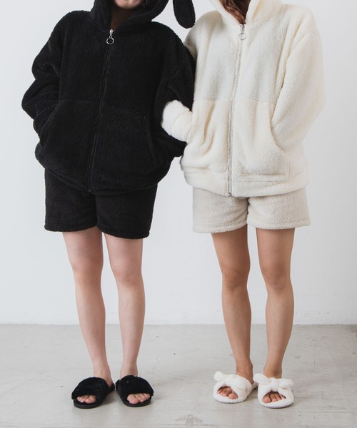 WEGO（ウィゴー）の「WEGO/ウサギパーカー（パーカー・レディース・ブラック/オフホワイト・FREE）」の15枚目の写真