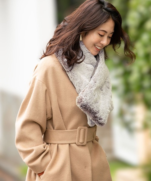 NARACAMICIE（ナラカミーチェ）の「エコファーマフラー（マフラー・レディース・グレー/ブルー/グリーン・FREE）」の2枚目の写真