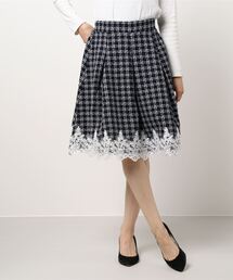 axes femme POETIQUE | 裾レースツイードスカート(スカート)
