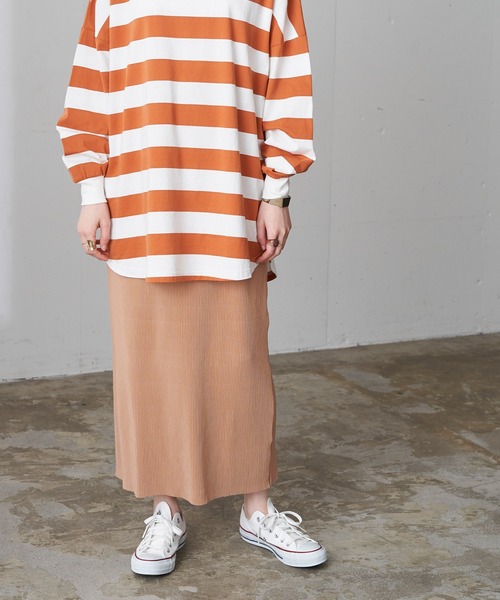 Chaco closet（チャコ クローゼット）の「プリーツストレートロングスカート（スカート・レディース・チャコールグレー/ライトグレー/ブラック/ブルー/ライトグリーン/アイボリー/グレー系その他/グレイッシュベージュ/コーラル・FREE）」の9枚目の写真