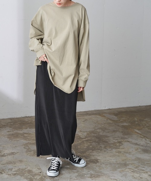 Chaco closet（チャコ クローゼット）の「プリーツストレートロングスカート（スカート・レディース・チャコールグレー/ライトグレー/ブラック/ブルー/ライトグリーン/アイボリー/グレー系その他/グレイッシュベージュ/コーラル・FREE）」の15枚目の写真