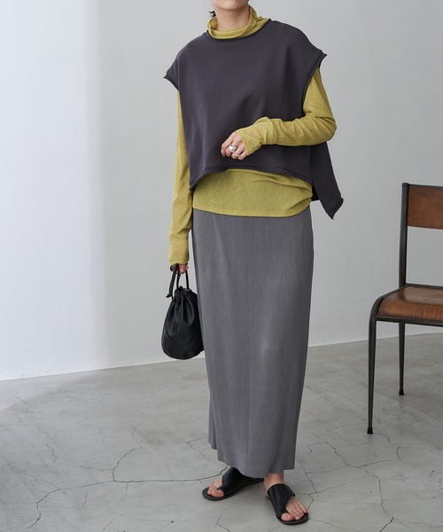 Chaco closet（チャコ クローゼット）の「プリーツストレートロングスカート（スカート・レディース・チャコールグレー/ライトグレー/ブラック/ブルー/ライトグリーン/アイボリー/グレー系その他/グレイッシュベージュ/コーラル・FREE）」の17枚目の写真