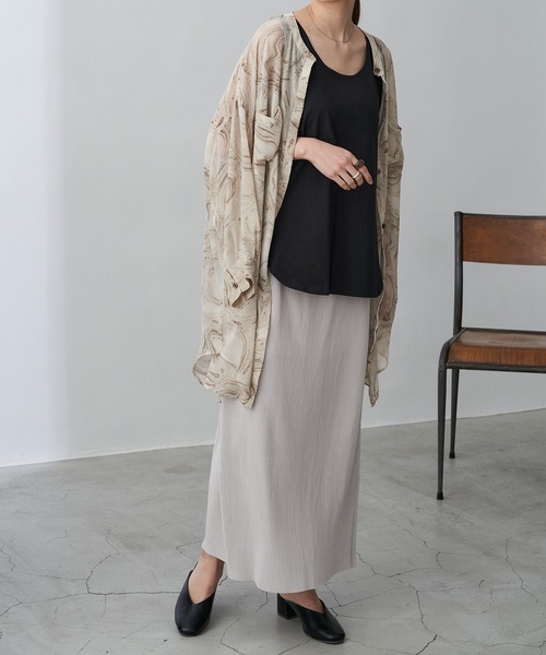 Chaco closet（チャコ クローゼット）の「プリーツストレートロングスカート（スカート・レディース・チャコールグレー/ライトグレー/ブラック/ブルー/ライトグリーン/アイボリー/グレー系その他/グレイッシュベージュ/コーラル・FREE）」の22枚目の写真