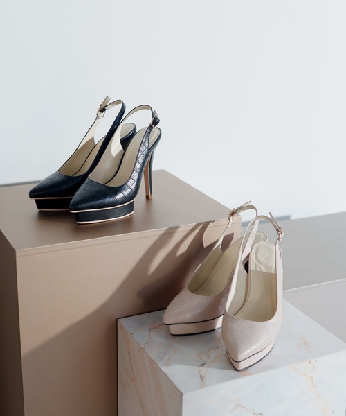 LIPSERVICE（リップサービス）の「バックストラップクロコサンダル（サンダル・レディース・ブラック/ベージュ・S/M/L）」の5枚目の写真