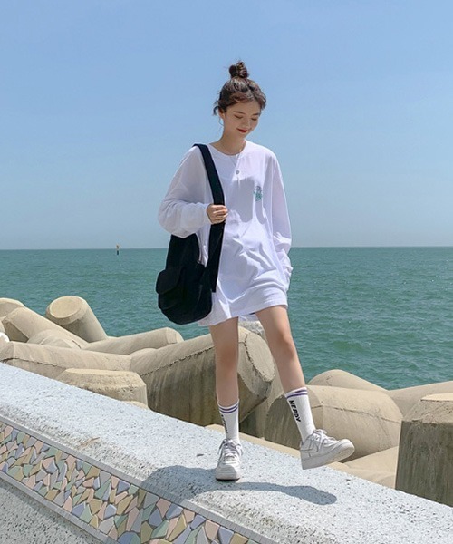 SONA（ソナ）の「SONYUNARA ワールドワイド長袖Tシャツ（Tシャツ/カットソー・レディース・ホワイト/ブラック・FREE）」の5枚目の写真