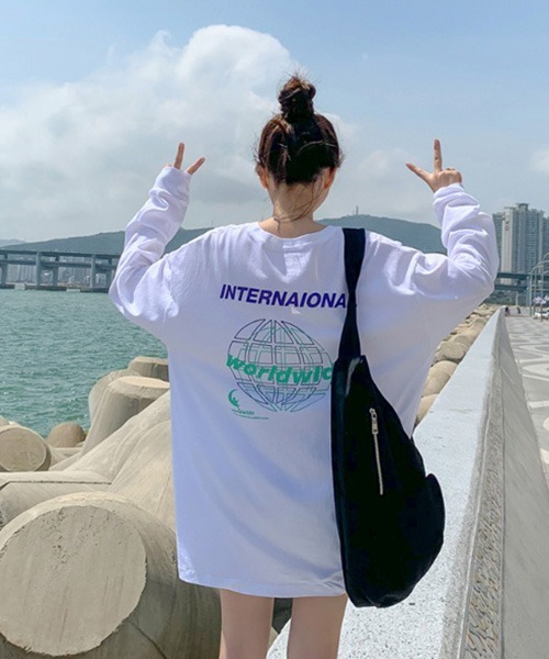 SONA（ソナ）の「SONYUNARA ワールドワイド長袖Tシャツ（Tシャツ/カットソー・レディース・ホワイト/ブラック・FREE）」の7枚目の写真