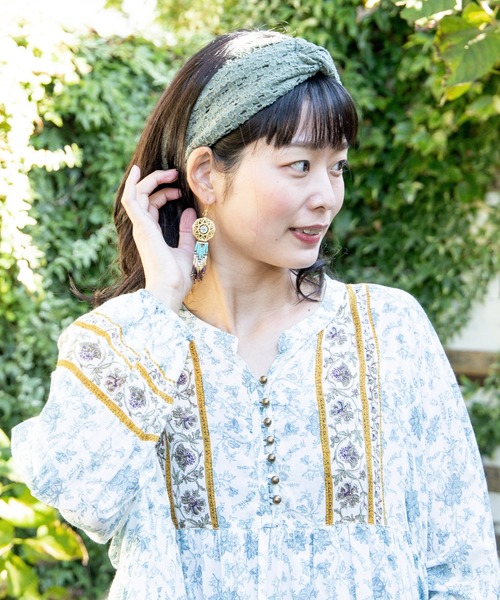 チャイハネ(チャイハネ)の「【チャイハネ】フラワーレースヘアバンド(ヘアバンド・レディース・ブラック/ブラウン/カーキ/ホワイト/グレー・FREE)」の15枚目の写真