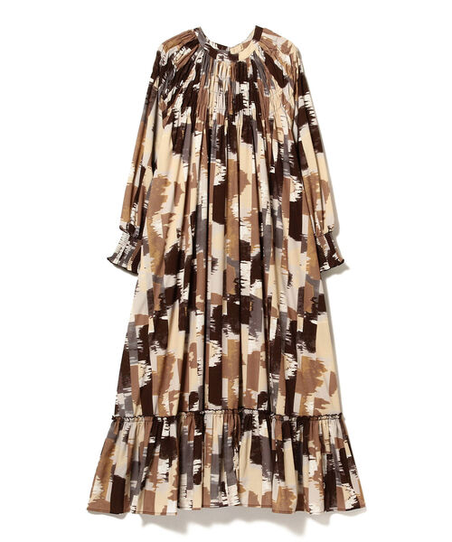 Ray BEAMS（レイビームス）の「RBS / プリント シャーリング ワンピース（ワンピース・レディース・イエロー系その他5/ダークブラウン・ONE SIZE）」の9枚目の写真