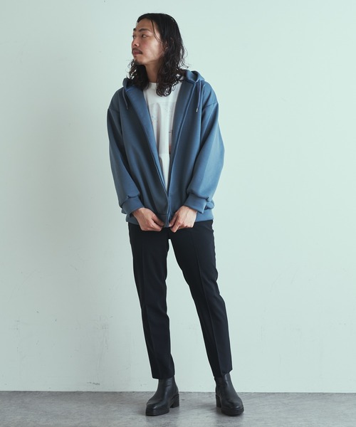 Lui's(ルイス)の「プレミアムダンボールZIPパーカー(パーカー・メンズ・ライトグレー/チャコールグレー/ブルー・FREE)」の9枚目の写真