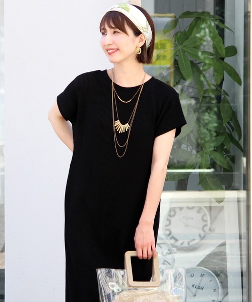 ElegChic(エレグシック)の「ワッフルボタンワンピース(ワンピース・レディース・ブラック/グレー/オフホワイト・XL/M)」の11枚目の写真