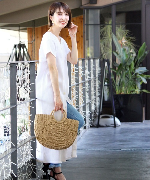 ElegChic(エレグシック)の「ワッフルボタンワンピース(ワンピース・レディース・ブラック/グレー/オフホワイト・XL/M)」の10枚目の写真