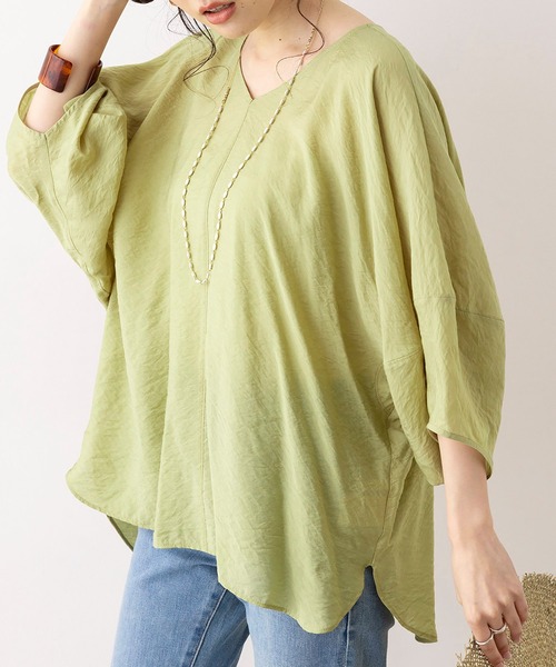 hunch（ハンチ）の「シアー ボリュームスリーブシャツ ブラウス（シャツ/ブラウス・レディース・ライトカーキ/グレイッシュブルー/チャコール/オフホワイト・FREE）」の4枚目の写真