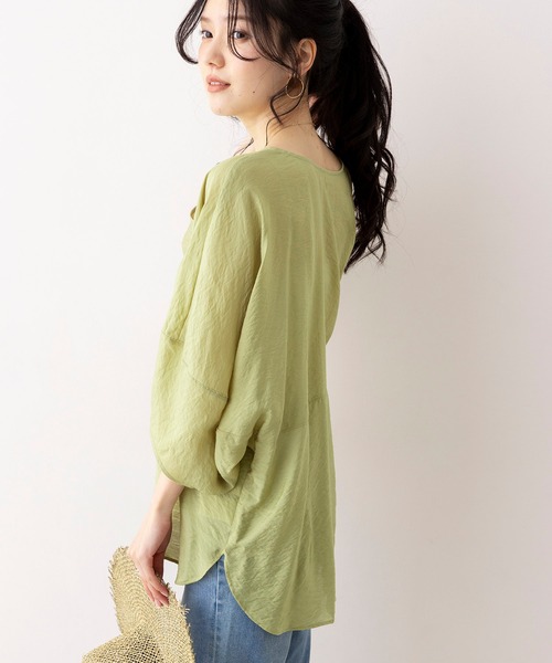 hunch（ハンチ）の「シアー ボリュームスリーブシャツ ブラウス（シャツ/ブラウス・レディース・ライトカーキ/グレイッシュブルー/チャコール/オフホワイト・FREE）」の17枚目の写真