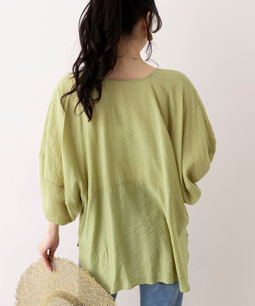 hunch（ハンチ）の「シアー ボリュームスリーブシャツ ブラウス（シャツ/ブラウス・レディース・ライトカーキ/グレイッシュブルー/チャコール/オフホワイト・FREE）」の18枚目の写真