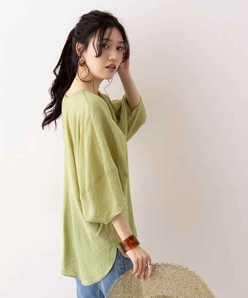 hunch（ハンチ）の「シアー ボリュームスリーブシャツ ブラウス（シャツ/ブラウス・レディース・ライトカーキ/グレイッシュブルー/チャコール/オフホワイト・FREE）」の19枚目の写真